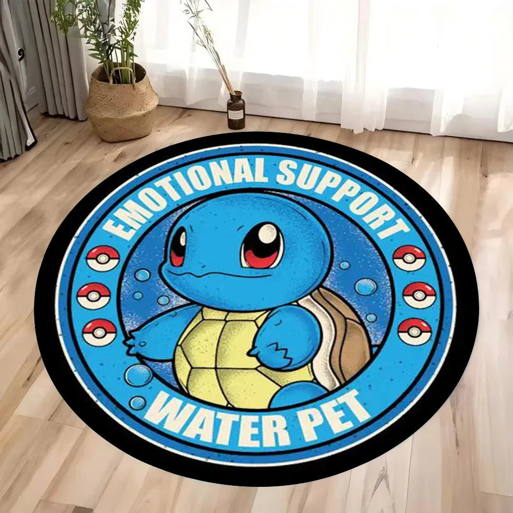MINISO Pokemon Elves Round Rug for Living Room Sofa Decor Bedside Soft Rug Hanging Basket Nonsilp Mat Game Room Chair Floor Mat