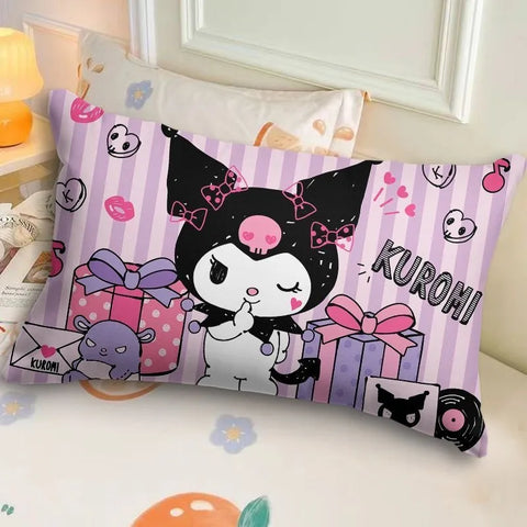 Sanrio Kuromi Pillowcase Cute Cartoon Kids Student Room Sleeping Pillowcase Sofa Cushion Cover Home Bedroom Room Decoration