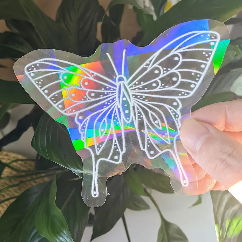 PVC 3D Rainbow Sun Catcher Wall Stickers Cat Bear Spaceship Planet Suncatcher Self Adhesive Window Stickers Room Home Decor