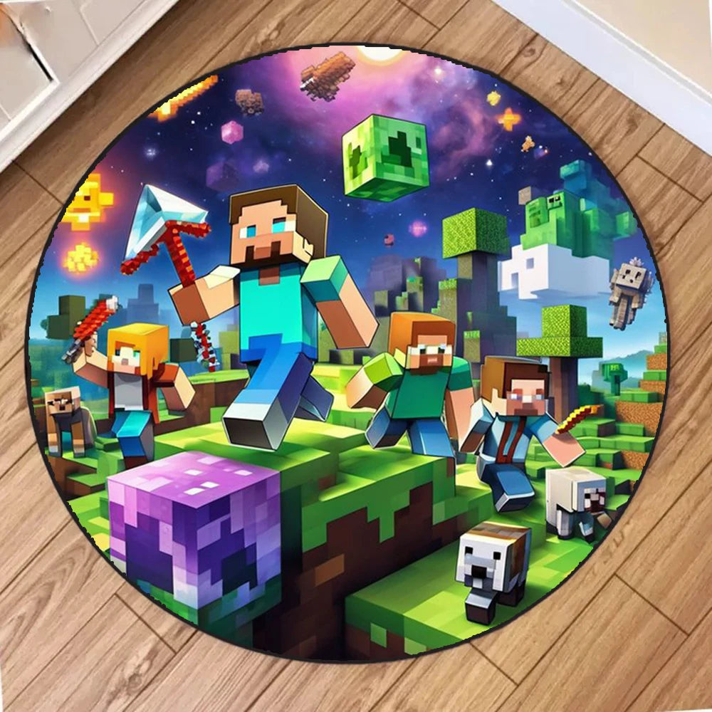 MINISO M-MINE Sandbox Games Decor Carpet for Living Room Sofa Coffee Table Bedroom Area Rugs Kitchen Kid Room Nonslip Floor Mats