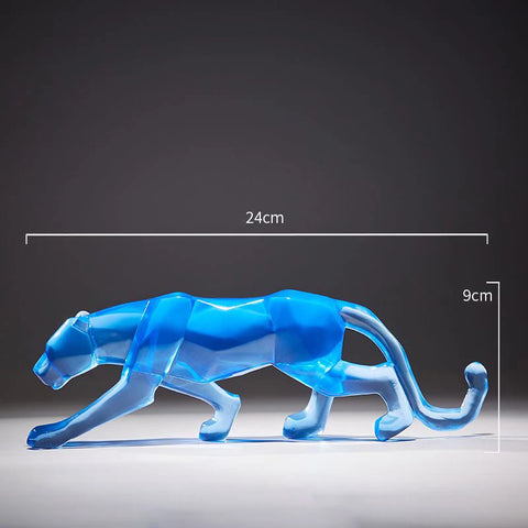 Modern Fortune Transparent Money Leopard Resin Ornaments Office Table Sculpture Crafts Home Livingroom Desk Figurines Decoration