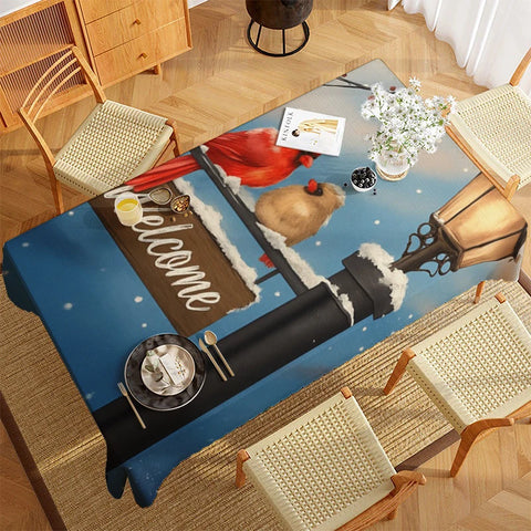 Cute Owl Pattern Tablecloth Restaurant Kitchen Tablecloth Living Room Home Decoration Rectangular Party Decoration