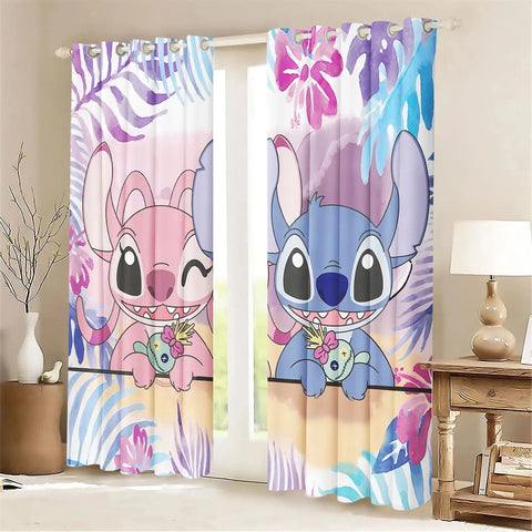 Stitch Kids Room High Blackout Curtains Cartoon Cute Boy and Girl Bedroom Curtain Decoration, Disney Cute Print.