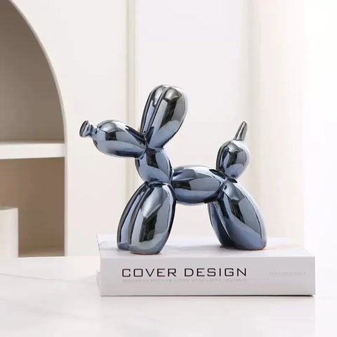 11/21CM Mini Ceramic Balloon Dog Sculpture Abstract Ornament Study Room Statue Home Office Accessories Festival Decoration ﻿