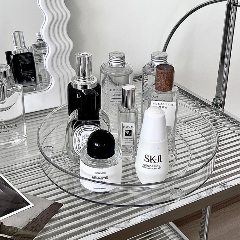 360° Rotatable Desktop Cosmetic Rack Bathroom Shelf Large-capacity Perfume Aromatherapy Skin Care Product Storage Rack Organizer