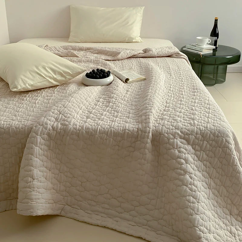 100% Cotton Duvet Quilted Quilts Single/Queen Size Comforter Summer Blanket High Quality Bedspread 여름이불(No Pillowcase)