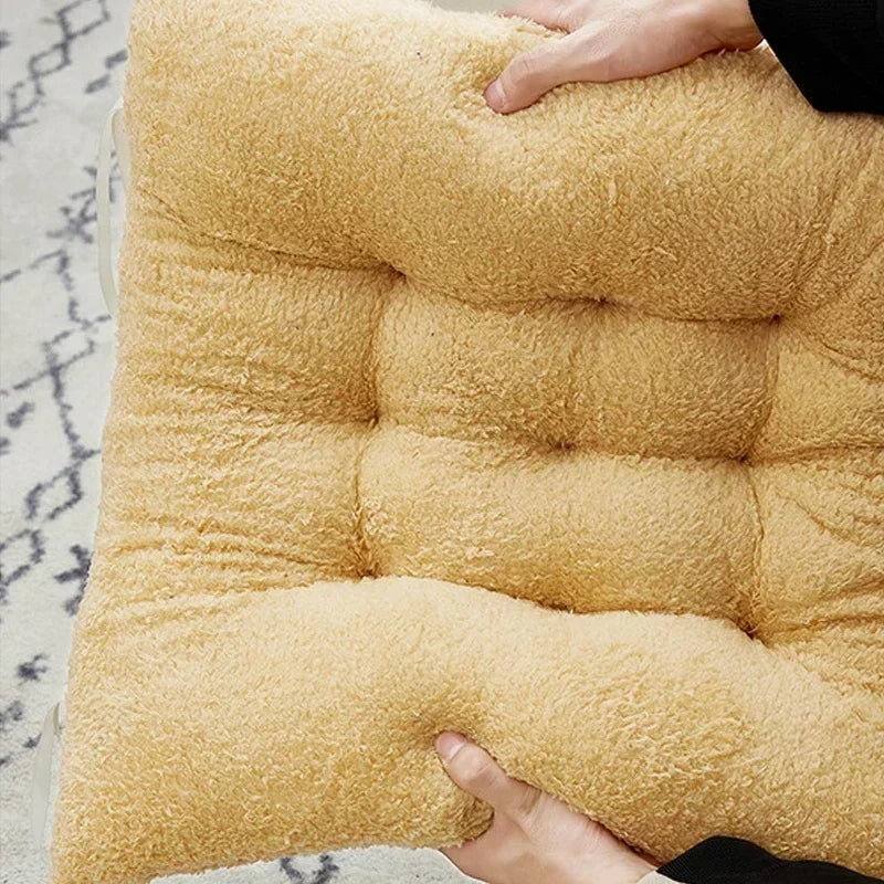 Winter Plush Thick Seat Cushion Home Sofa Office Chair Solid Color Lambswool Cushion Thicken Soft Floor Pads Round and Square