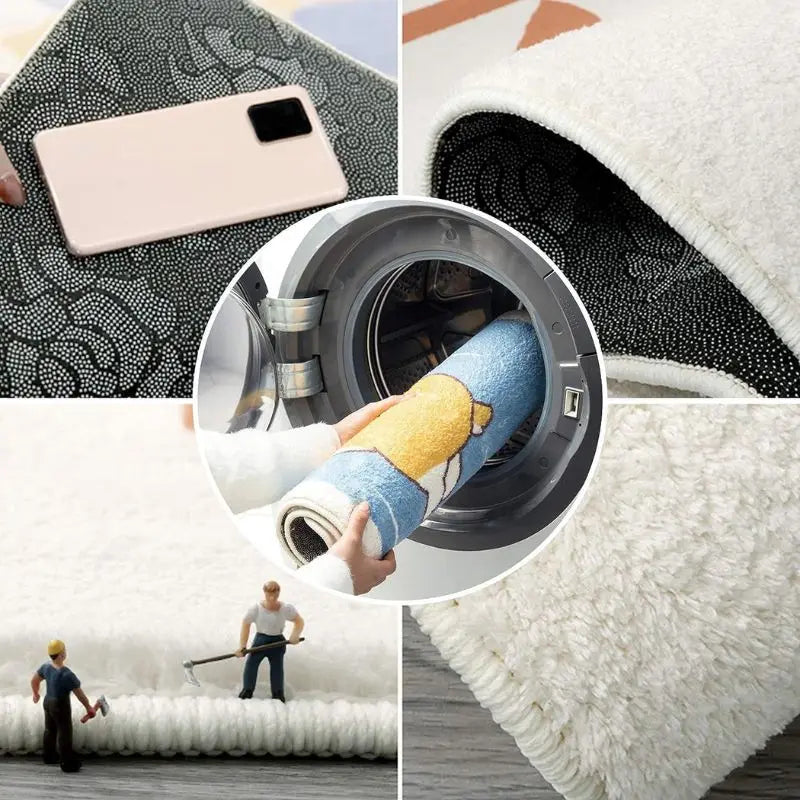 VIKAMA Cartoon Banana Carpet Bedroom Bedside Foot Mat Living Room Sofa Anti-Slip Floor Mat Balcony Mat Home Decoration