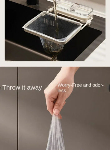 Hanging Net Filter Bag Multi-Purpose Triangle Drainage Rack Drain Basket Kitchen Sink Filter Leftovers Soup Food Drainer