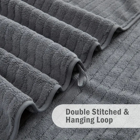 8 Pcs Bath Towel Set - 4 Washcloths, 2 Face Towels & 2 Bath Towels - Absorbent & Quick Dry, Ideal for Bathroom, Gym & Hotel Use