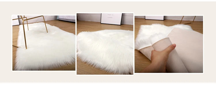 Thick White Carpet Soft Fur for Living Room Plush Rug Bedroom Imitation Wool Fluffy Floor Carpets Window Bedside Home Decor Rugs