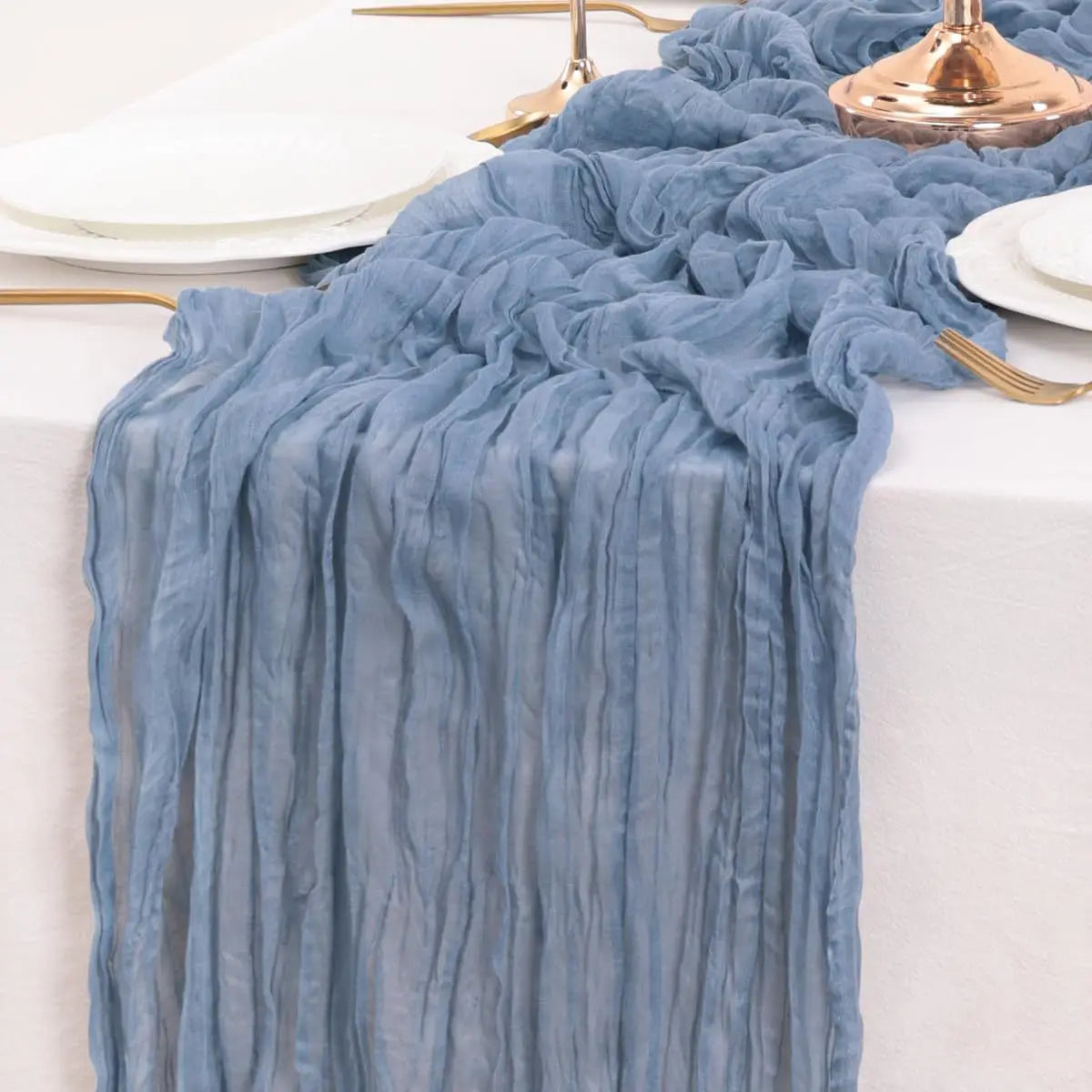 1PC Gauze Voile Table Runner Boho Pink Blue Cheesecloth Dinning Table Decoration For Wedding Party Banquet Bride Shower