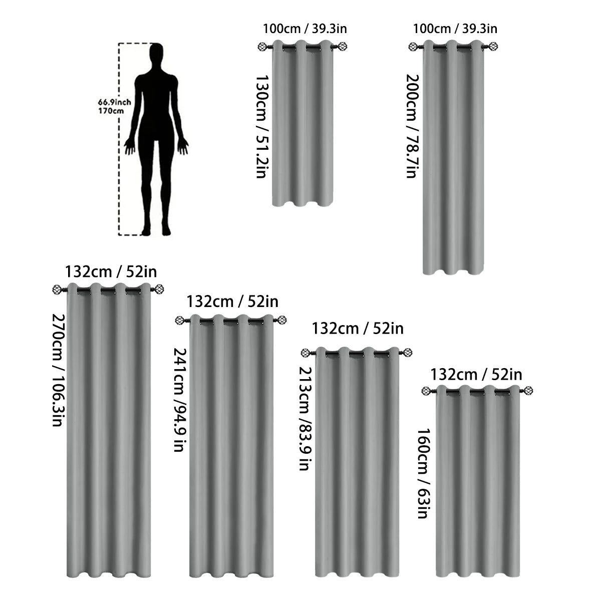 1pc Solid 100% Blackout Curtains, Waterproof Outdoor Curtains for Garden, Patio, Porch, Bedroom, Living Room, Pergola, Cabana