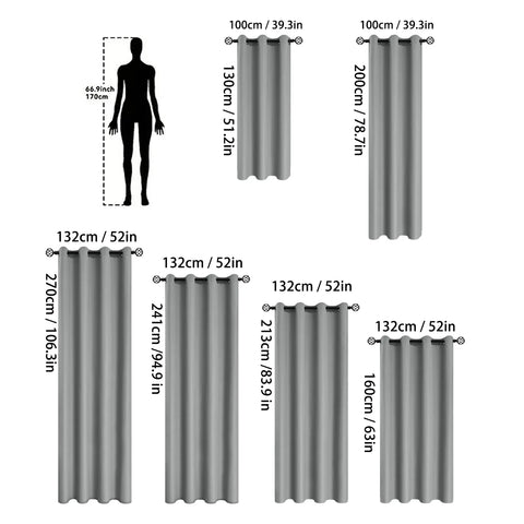 1pc Solid 100% Blackout Curtains, Waterproof Outdoor Curtains for Garden, Patio, Porch, Bedroom, Living Room, Pergola, Cabana