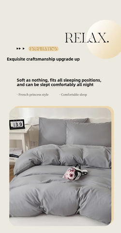 2025 New Washed Cotton Solid Color Single Quilt Set Skin Friendly Breathable Quilt Cover 180X220 200X230