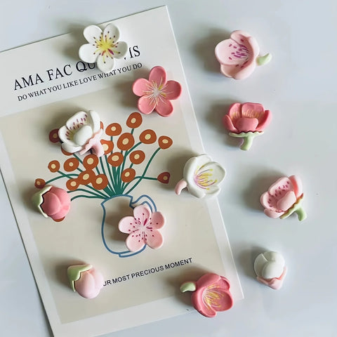 12pcs kawaii flower decoration refrigerator magnets, suitable for office kitchen, home decoration