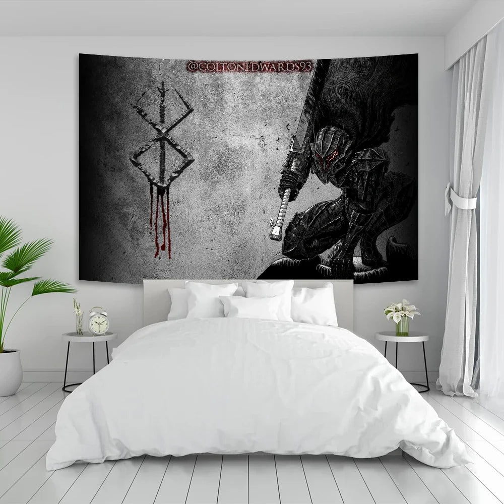 Anime Berserk Sacrifice Tapestry Hanging Printed Home Room Bar Cafe Aesthetic Art Wall Decor