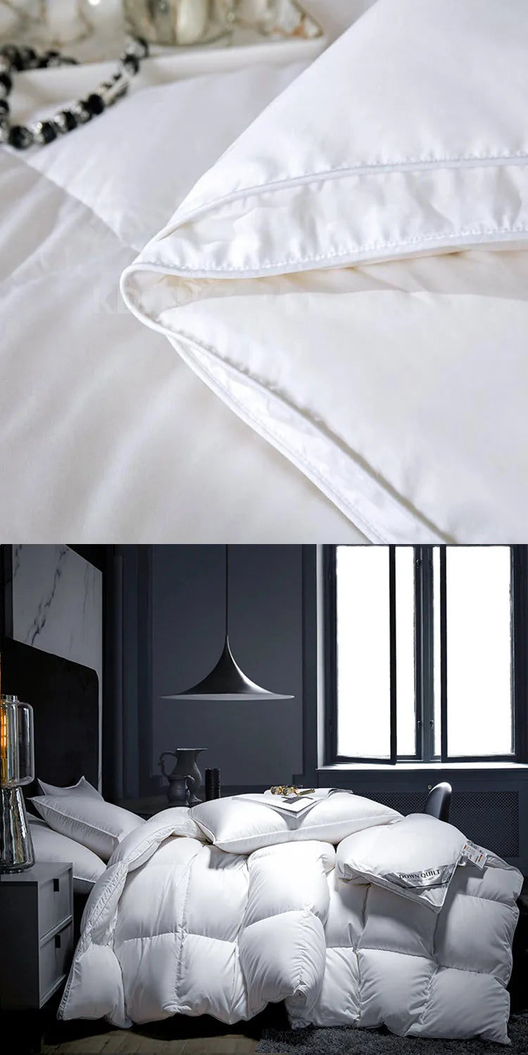 Winter Cotton Goose Down Quilt Five-Star Hotel Duvet Super Soft Fluffy Queen King Full Size Four Seasons Duvets Blanket 220x240