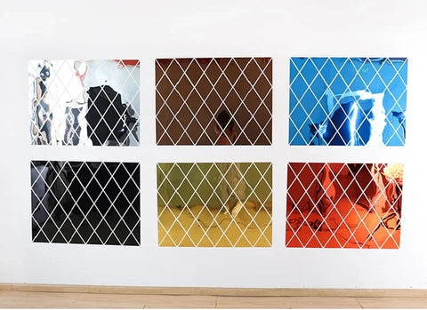 3D Mirror Stickers Acrylic Triangles Self-adhesive Diamonds DIY Wall Mirror Stickers for Living Room Home Decor 10/17/32/58Pcs