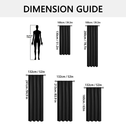 1pc 100% Blackout Curtain with Rod Pocket, Curtains for Living Room, Bedroom, Kitchen, Window Curtain, Drapes in Living Room
