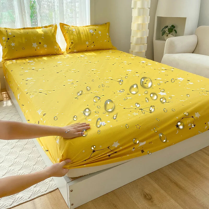 1pc Waterproof Fitted Bed Sheets Cartoon Style Single Bed Cover for Kids Queen/King sabanas cama matrimonial(without pillowcase)