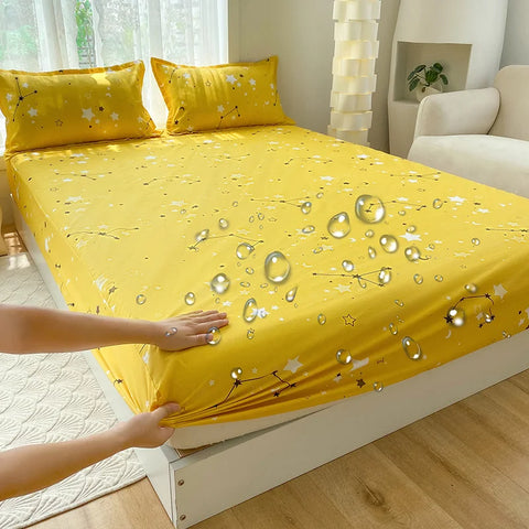 1pc Waterproof Fitted Bed Sheets Cartoon Style Single Bed Cover for Kids Queen/King sabanas cama matrimonial(without pillowcase)
