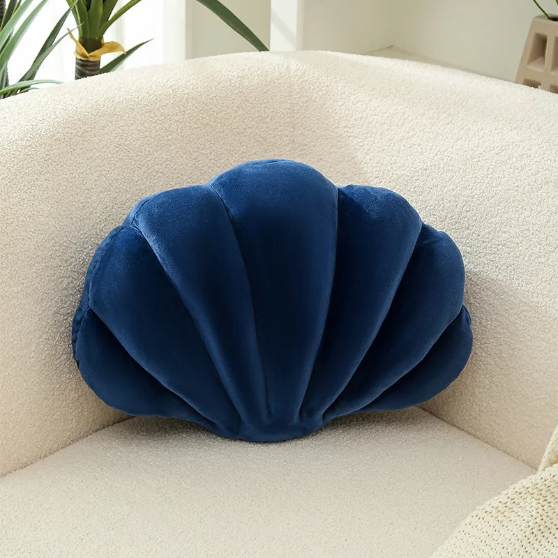 Inyahome Cute 3D Seashell Decorative Pillow Ocean Series Cushion for Bedroom Living Kids Room Gifts Pillow Christmas Party Decor