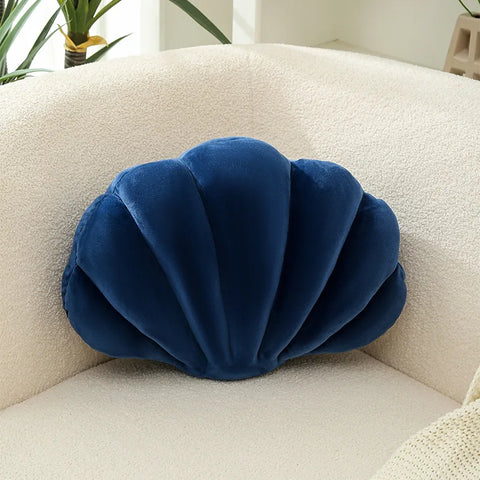 Inyahome Cute 3D Seashell Decorative Pillow Ocean Series Cushion for Bedroom Living Kids Room Gifts Pillow Christmas Party Decor