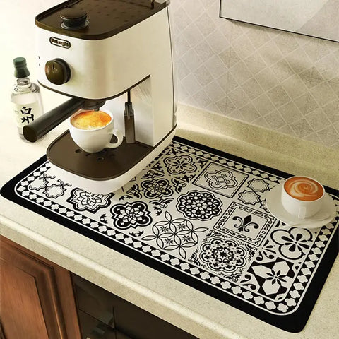 Super Absorbent Tableware Dish Drying Mat Drain Pads Table Placemat Coffee Drainer Rug Tea Cup Drink Holder Kitchen Decoration