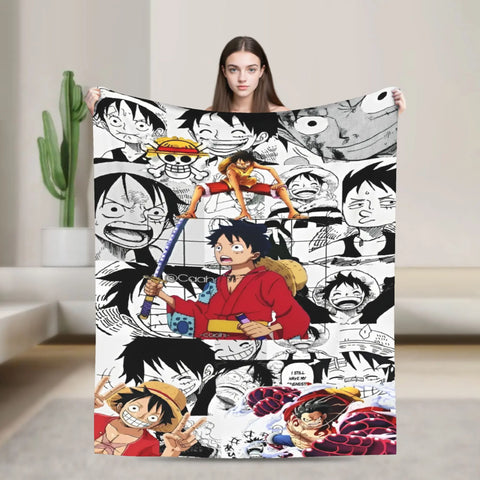 Japanese Adventure One Anime Piece-e Super Soft Blanket  Girls Boys Plush Bedding Couch Bed Flannel Bedspread Sofa Bed Cover
