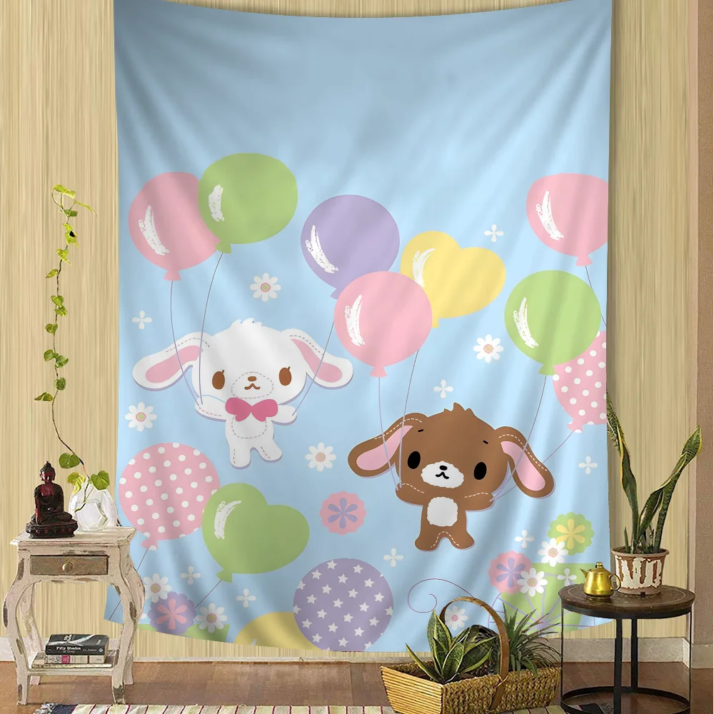 S_sugarbunnies Anime Kawaii Cartoon Tapestry Bohemian Wall Tapestries Mandala Wall Hanging Sheets