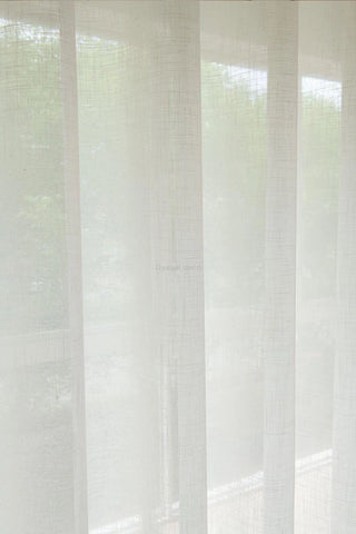 Modern Decorative Linen Solid Home Linen White Sheer European Style Window Curtains Rod Pocket Grommet for Living Room Bedroom