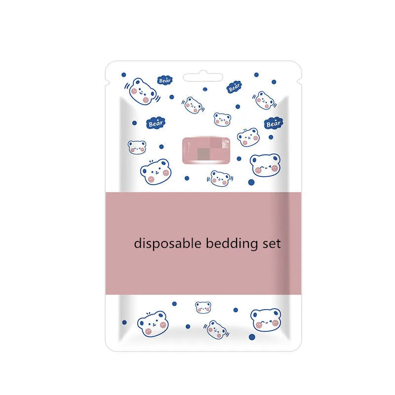 3 / 4-Piece Thickened Disposable Bed Sets Duvet Cover Non-Woven Dirty Proof Portable Bedding Set Travel Hotel Isolation Sheets