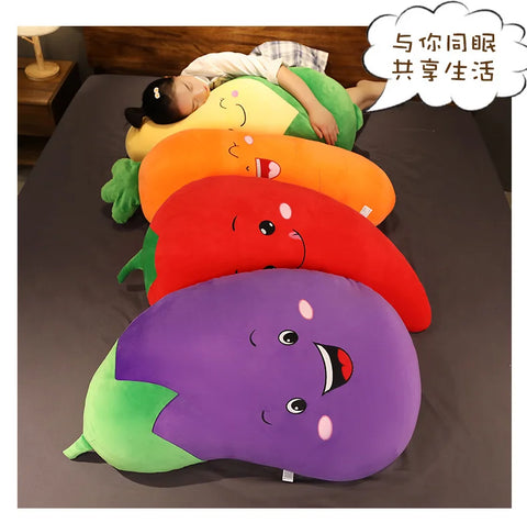 30/50cm Soft Cartoon Eggplant Corn Chili Carrot Plush Toys Stuffed Cushion Pillow Creative Plush Toy Doll