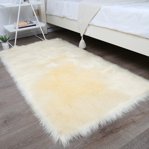 Thick White Carpet Soft Fur for Living Room Plush Rug Bedroom Imitation Wool Fluffy Floor Carpets Window Bedside Home Decor Rugs
