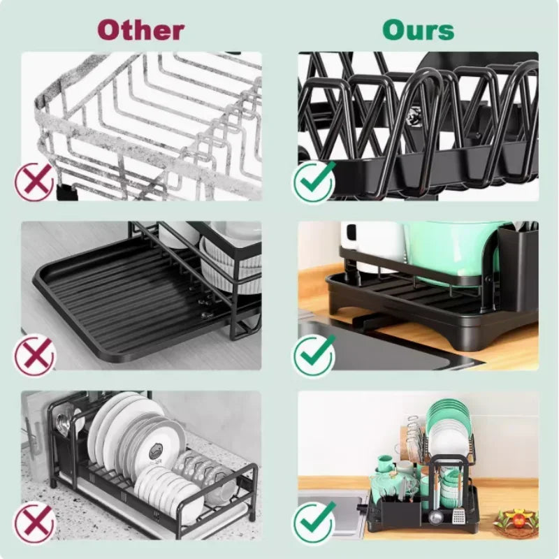 Integrated Dish Storage Rack, Kitchen Rack, Household Drain Dish Rack, Multi-function Dish Rack