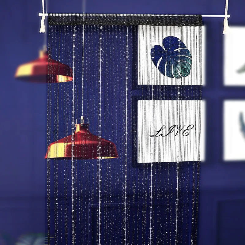 100CM X 200CM Crystal Beaded String Curtains Screen String Divider Blind for Salon Living Room Door Wall Window Tassel Curtain