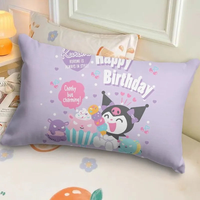 Sanrio Kuromi Pillowcase Cute Cartoon Kids Student Room Sleeping Pillowcase Sofa Cushion Cover Home Bedroom Room Decoration