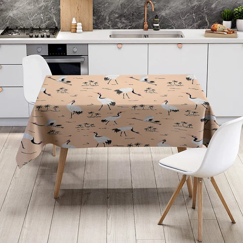 Modern Nordic Style Tablecloth Animal Print Kitchen Linen for Dining Room Decor Washable Home Textiles in Various Sizes (120cm x