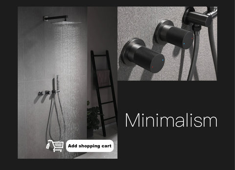 AITANA Luxury Brass Gunmetal LED Display Thermostatic Shower System Bathroom Ceiling embedded concealed giant curtain Rainfall