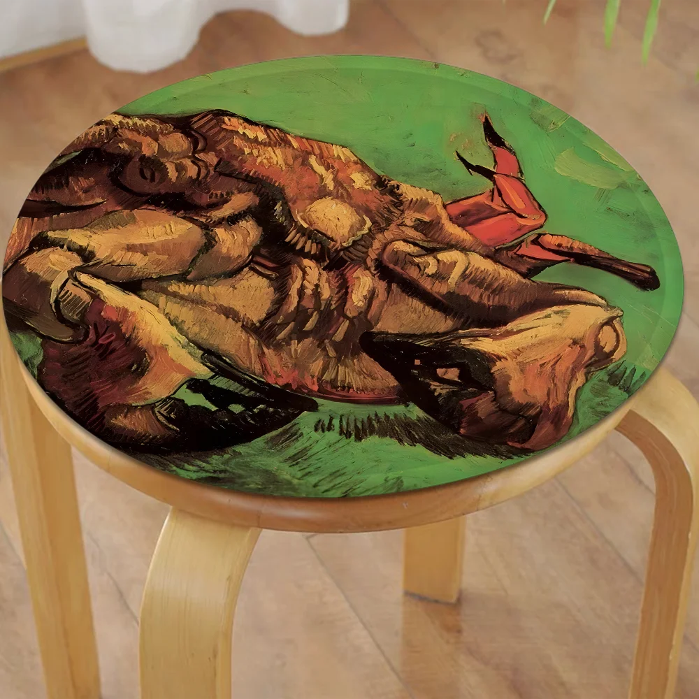 Van Gogh Nordic Printing Stool Pad Patio Home Kitchen Office Chair Seat Cushion Pads Sofa Seat 40x40cm Buttocks Pad