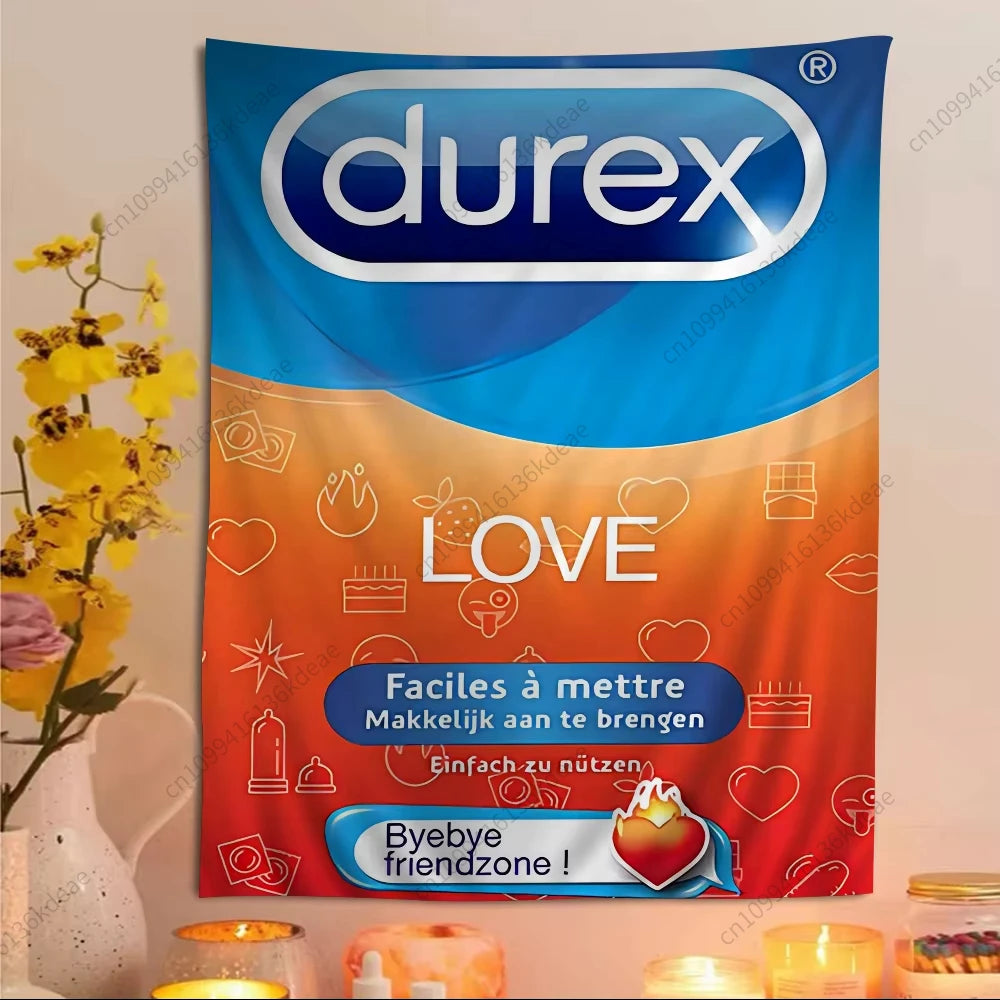 Popular Condom D-Dur-exS Tapestry Anime Wallpaper Wall Hanging Cloth Dorm Headboard Aesthetic Room Decoration Background Cloth