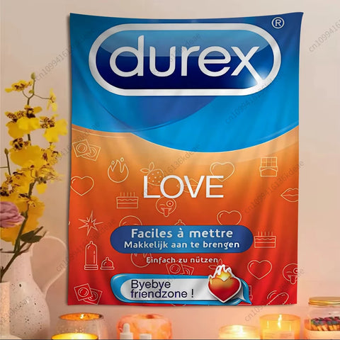 Popular Condom D-Dur-exS Tapestry Anime Wallpaper Wall Hanging Cloth Dorm Headboard Aesthetic Room Decoration Background Cloth