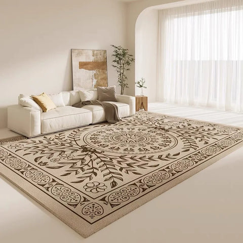 VIKAMA Square Scandinavian Style Carpet - Simple Square Soft Anti-slip Crystal Velvet Carpet, Suitable for Bedroom, Living Room