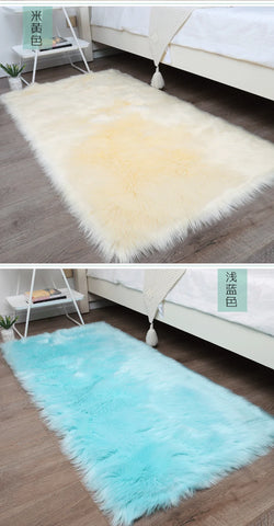 Thick White Carpet Soft Fur for Living Room Plush Rug Bedroom Imitation Wool Fluffy Floor Carpets Window Bedside Home Decor Rugs