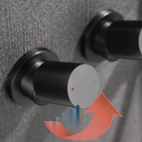 AITANA Minimalist Gun Grey Brass Ceiling Shower System Hidden Embedded Dual Handle Cold and Hot Water 2-Function Bathroom Mixer