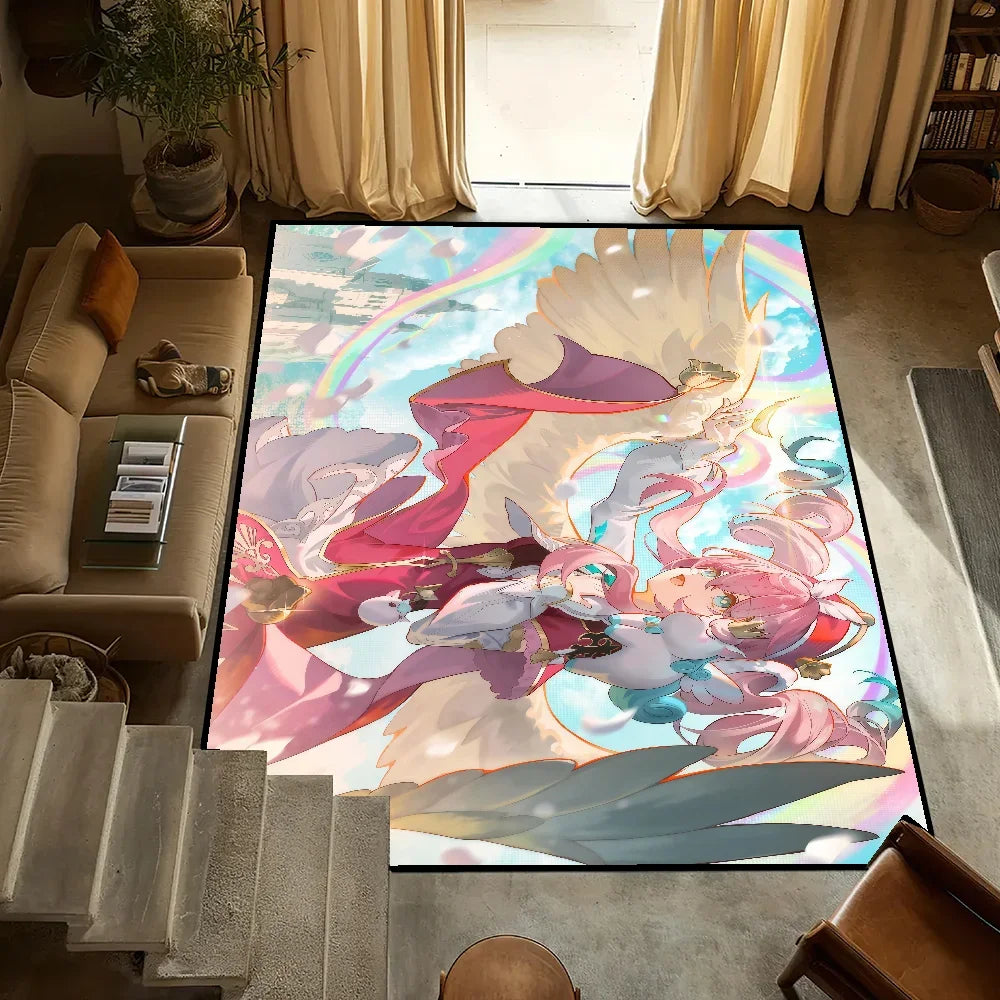 Hyacines small carpet Anti-Slip Honkai Kitchen Bedroom Handmade Game Tufted Rug Rail Carpet Living Star Room Entrance Decoration