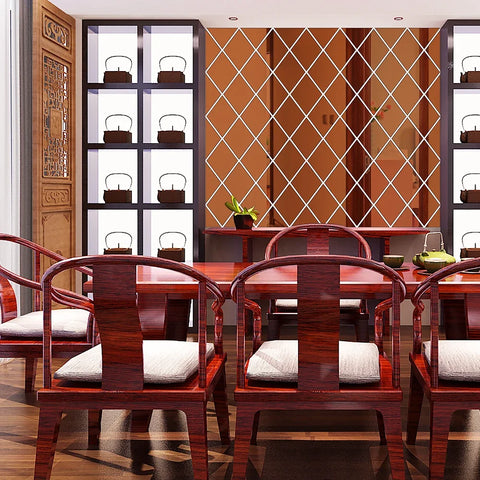 3D Mirror Stickers Acrylic Triangles Self-adhesive Diamonds DIY Wall Mirror Stickers for Living Room Home Decor 10/17/32/58Pcs