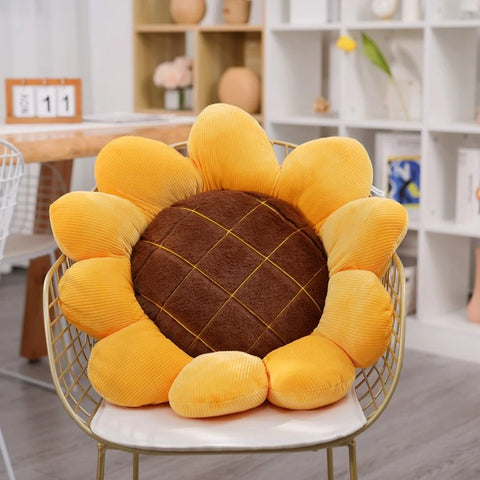 Sunflower Throw Pillow,Flower Shaped Pillows Floor Pillow Seating Cushion,Seating Cushion,Cute Room Decor & Plush Pillow for Bed