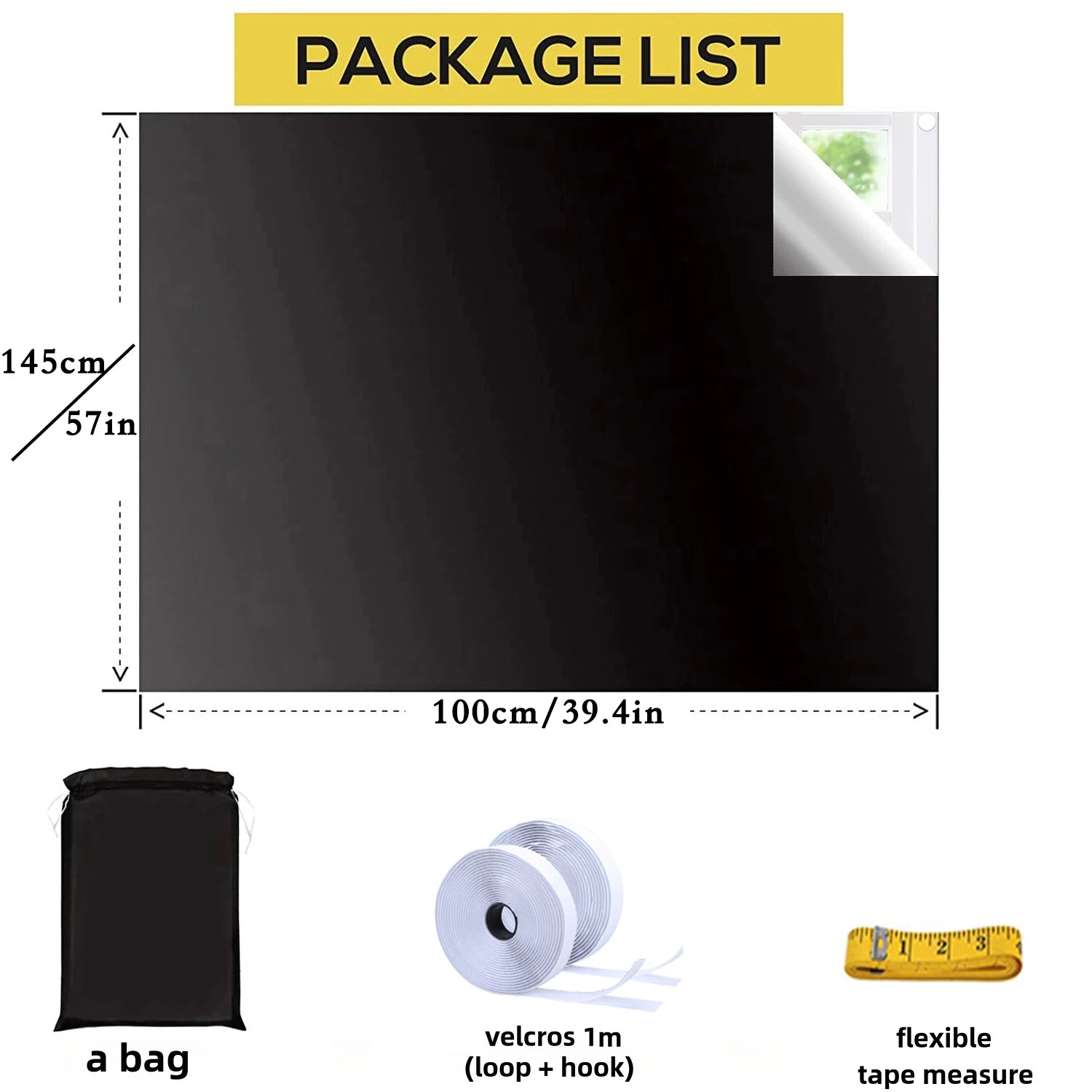100 Blackout Window Cover Darkest Light Block Black Privacy Film House Home Tint Glass Cloth Curtain Bedroom UV Sunshade Sun